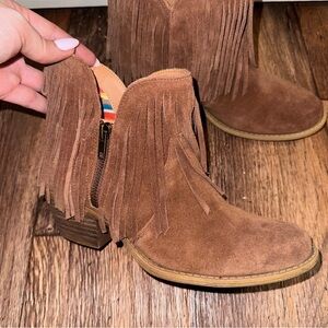 DINGO whiskey model fringe leather boots 6.5 brown western